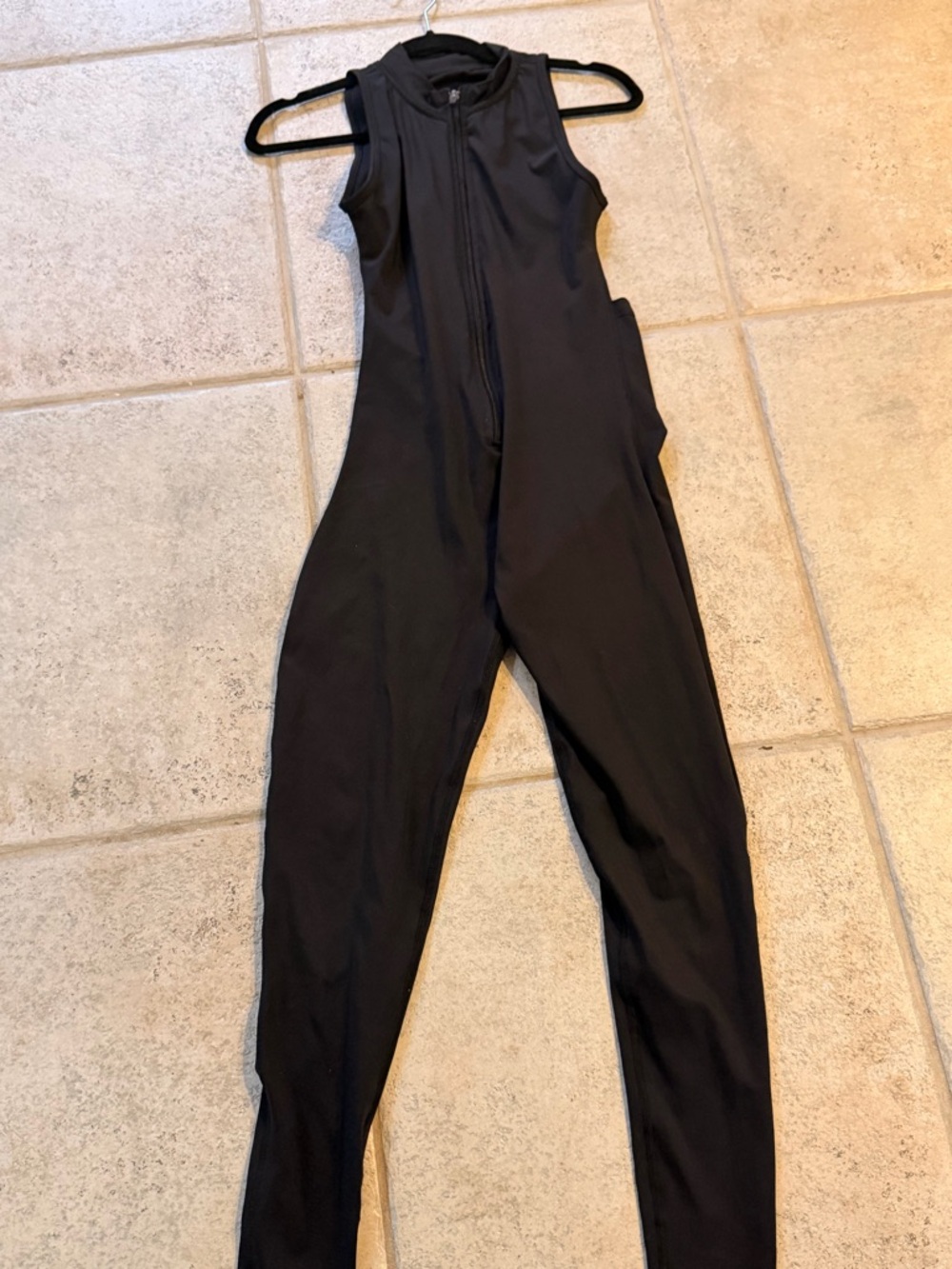 Black Sleeveless Zipper Jumpsuit